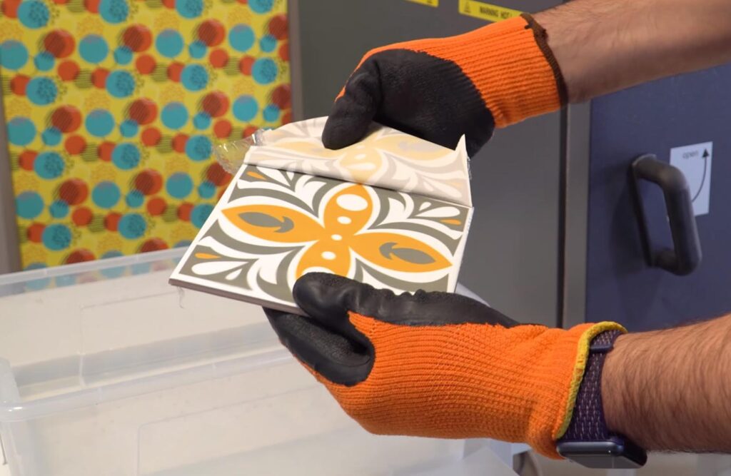 Tile sublimation using heat shrink bags and an oven