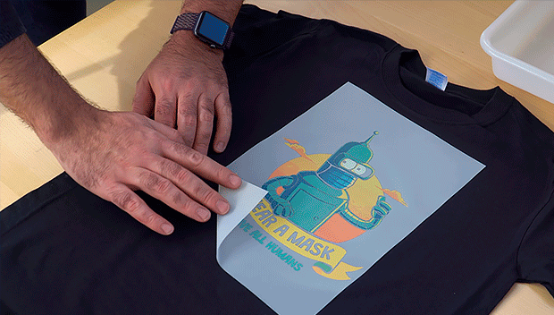 T-shirt printing using DTF