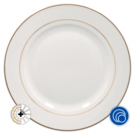Sublimation White Round Ceramic Plate with Gold Edging, 20.3 cm