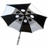 Parapluie avec système coupe-vent renforcé blanc/noir sublimable