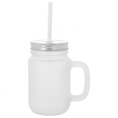 Mug en verre avec paille Mason Jar pour sublimation