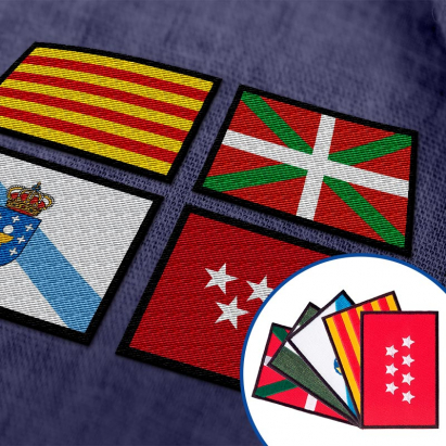 Parche bordado bandera España - Artesanía Alma
