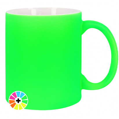 11 oz. Matte Fluorescent Green Ceramic Sublimation Mug
