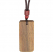 Collier pendentif en bois pour gravure 22x51mm - Bois de véra