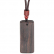 Collier pendentif en bois pour gravure 22x51mm - Ébène