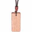 Collier pendentif en bois pour gravure 22x51mm - Bois de santal