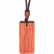 Collier pendentif en bois pour gravure 22x51mm - Bois de rose