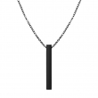 Vertical Rectangular Necklace 5x39mm for Engraving - Black