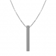 Vertical Rectangular Necklace 5x39mm for Engraving - Silver