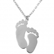 Feet Necklace for Engraving - Silver