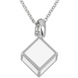 Sublimable 3D Cube Medal Necklace 19x19mm - Silver