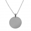 Round Medal Necklace Ø20mm for engraving - Silver