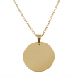 Round Medal Necklace Ø20mm for engraving - Gold
