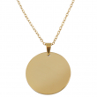 Round Medal Necklace Ø25mm for engraving - Gold