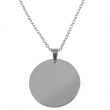 Round Medal Necklace Ø25mm for engraving - Silver