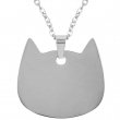 Pet Pendant Necklace for Engraving - Silver Cat