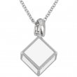 Collar medalla cubo 3D sublimable 19x19mm - Plata 