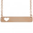 Rectangular Necklace 35x6mm with Heart for Engraving - Rose Gold