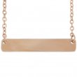 Collier rectangulaire horizontal 35x6mm pour gravure - Or rose