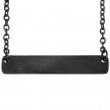 Horizontal Rectangular Necklace 35x6mm for Engraving - Black