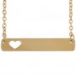 Rectangular Necklace 35x6mm with Heart for Engraving - Gold