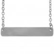Horizontal Rectangular Necklace 35x6mm for Engraving - Silver