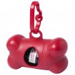 Dispensador de bolsas para perros forma hueso - Rojo