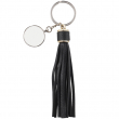 Fringed Pendant Keyring Leather Syntheticle - Black