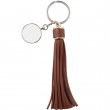 Fringed Pendant Keyring Leather Syntheticle - Brown