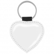 Sublimable Key Ring - Glossy Faux Leather - Heart - 5.5x6cm