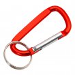 Mousqueton de aluminium rouge avec anneau porte-clés