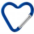 Mousqueton en aluminium en forme de cœur bleu