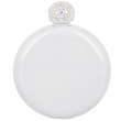 Sublimable Round Metal Flask with Glitter Finish 150ml - White