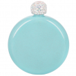 Sublimable Round Metal Flask with Glitter Finish 150ml - Light Blue