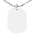 Plaque militaire blanc brillant 3x5cm - Avec chaîne