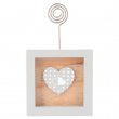Wooden Message Holder - Grey Heart
