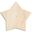 Sublimable Natural Wood Star Clock 14x13.3cm