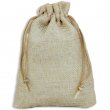 Petit sac en imitation lin Beige 10x14cm 