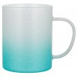 Taza de cristal esmerilado bicolor plata/azul sublimable