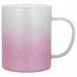 Sublimatable Silver/Pink Two-Tone Frosted Glass Mug