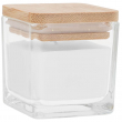 Square Scented Candle with Bamboo Lid for Engraving - White/Vanilla