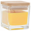 Square Scented Candle with Bamboo Lid for Engraving - Yellow/Lemon