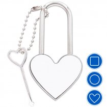 Portes-clés cadenas en métal sublimable avec clé 