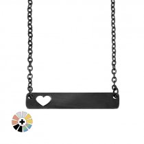 Rectangular Necklaces with Heart for Engraving