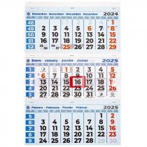 Faldilla de calendario trimestral 2025