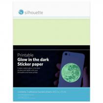 Silhouette Printable Luminous Adhesive Paper - Pack of 2 Sheets 216x279mm